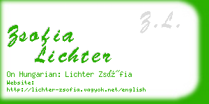 zsofia lichter business card